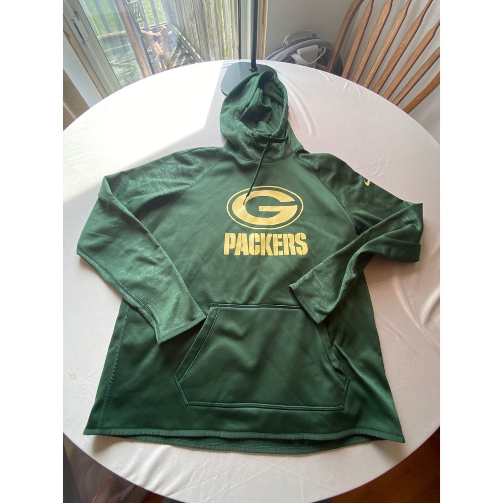 Nike NFL Green Bay Packers Dri-FIT Hoodie Mens Large Green Gold 842978-323